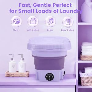 <b>Mini</b> Fully Automatic Portable Foldable Washing Machine Front-Loading Electric Manual Control 4.6-5.5kg Capacity Class Energy - Product Image 2