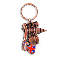 Porte-clés personnalisé en métal en forme de personnage de bâtiment de Londres, pendentif ornemental, souvenir très vendu