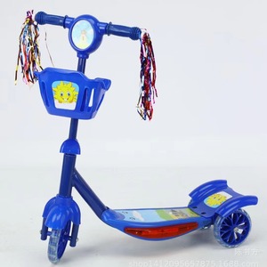Childrens Scooter 3 Wheel Height Adjustable With Basket For 2-6 Years Old Kids Blue - Product Image 2