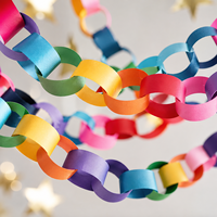 Guirlande de chaînes en papier colorées, décoration de fête DIY, guirlande d'anneaux en papier pour anniversaire, décoration d'arbre de Noël