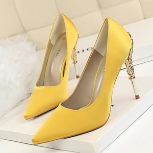Escarpins à talons hauts en métal sculpté de couleurs bonbons 10-12 <span class=keywords><strong>CM</strong></span>, chaussures Sexy à bout pointu pour femmes, chaussures de mariage pour femmes - Product Image 1