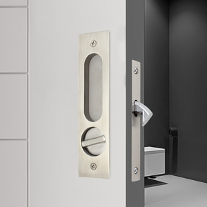Serrure de <span class=keywords><strong>porte</strong></span> <span class=keywords><strong>coulissante</strong></span> carrée série 160 mm, acier inoxydable 304, design de bouton dissimulé, serrure <span class=keywords><strong>à</strong></span> <span class=keywords><strong>clé</strong></span> pour la confidentialité - Product Image 2