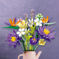 JJ9046 Magnifique Bouquet de Fleurs Ornements Puzzle Briques de Fleurs MOC Ensemble de Blocs de Construction Assemblés Jouets de Collection pour Enfants