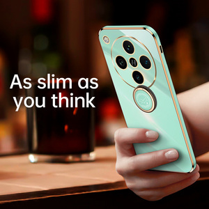 เคสกันกระแทกแบบบางพิเศษ 6D ชุบ TPU นุ่ม สำหรับ <span class=keywords><strong>Oppo</strong></span> Find X8 Pro / A3 PRO พร้อมขาตั้งวงแหวนและฝาปิดป้องกันเลนส์ - Product Image 3