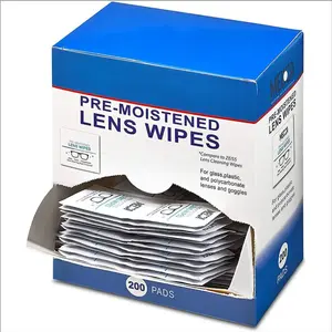 Lens Cleaning Wet Wipes Pre Moistened Cleansing Wipes 200 PCS