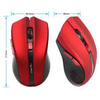 Mouse Gaming Nirkabel 2.4GHz USB Tangan Kanan Ergonomis 3D 2400DPI Akselerasi 20G untuk PC Laptop Mouse Optik