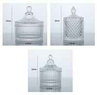 Pot de bougie en verre transparent de haute qualité avec couvercle et boîte d'emballage pour noël