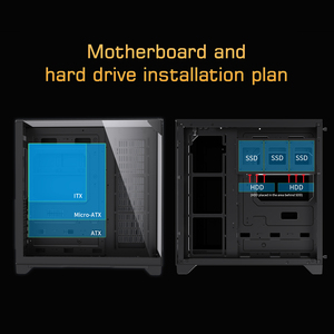 Lovinglcool mới đến ATX MATX <span class=keywords><strong>ITX</strong></span> PC Khung máy tính Vỏ máy tính để bàn CPU trường hợp 3-Side Glass Full Tower Máy tính chơi game PC trường hợp - Product Image 2