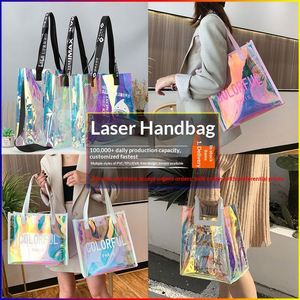 Bolsa de Regalo Transparente Plegable de PVC, Gruesa, con Asa Larga y Diseño de Logotipo con Letras, para Souvenirs de Instagram, Empaque Universal - Product Image 2