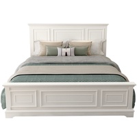 Lit double en bois de bouleau style campagnard américain 1,68 m, lit de mariage moderne et minimaliste avec mécanisme de levage à gaz, espace de rangement et gravure