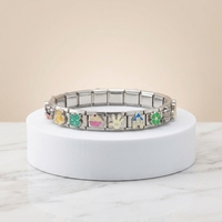 Liens de bracelet DIY en acier inoxydable, breloques émaillées assorties, fermoirs à ressort entrelacés, 40 modèles, lot mixte, composants