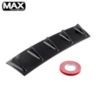 Universel Noir 5 Ailettes Automatiques De Fiber De Carbone De Course Requin Style Pare-chocs Arrière Spoiler Arrière Pare-chocs ABS Diffuseur de Lèvre d'aileron