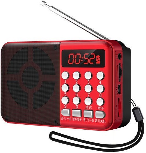Portable Digital FM MP3 Radio Speaker Rechargeable Battery Support TF Card/USB Educational Musical Toy Made of Plastic