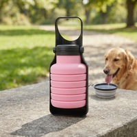 Bouteille d'eau pliable moderne de 500 ml, réutilisable, sans BPA, sans danger pour les aliments, bol de voyage portable en silicone pour chien, pour la randonnée en plein air