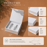 Boîte cosmétique rigide magnétique personnalisée, boîte cadeau en papier recyclable avec insert en mousse personnalisé pour l'emballage de sérum en 2 pièces