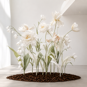 Flores Gigantes de Papel de Peonía Blanca, <span class=keywords><strong>Iris</strong></span> y <span class=keywords><strong>Lirio</strong></span> de los Valles para Instalación en Suelos, Exhibición en Eventos de Boda, Venta al por Mayor - Product Image 3