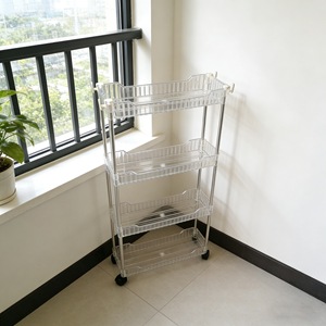 2/3/4 Tier Storage Cart Bathroom Miscellaneous Storage <b>Rack</b> Organizer with Wheels for Kitchen <b>Rolling</b> Cart - Product Image 6