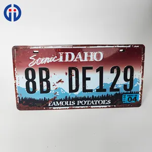 Customized Embossed Number Retro Aluminum Car License Plate
