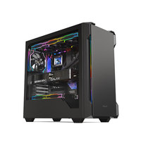 Boîtier PC Gamer GALAX War Hammer Vertical Mid Tower en Acier avec Panneau Latéral en Verre Trempé et Bande Lumineuse ARGB Frontale Noir