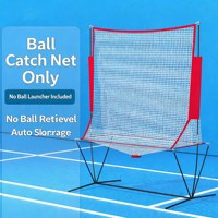 Ensemble de filet de réception de balles de tennis portable avec construction en ABS et acier, capacité de 33 balles pour l'entraînement en extérieur
