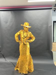 Costume de scène futuriste en <span class=keywords><strong>film</strong></span> miroir métallique LED pour la salle de bal, DJ, danse, cosplay de science-fiction, tenue de spectacle de l'homme miroir - Product Image 5