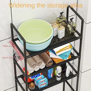 ชั้นเก็บของในห้องน้ำสามชั้นแบบไม่เจาะรูสำหรับห้องครัวห้องน้ำชั้นวางอุปกรณ์ทำความสะอาดของใช้บนโต๊ะอาหารชั้นวางอุปกรณ์ทำความสะอาด - Product Image 2