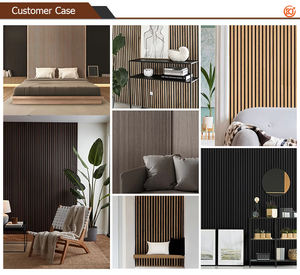 Moderno 600x600mm <span class=keywords><strong>madera</strong></span> <span class=keywords><strong>de</strong></span> nogal MDF Panel acústico listón cuadrado rectángulo decoración Interior pared techo sonido diseño gráfico - Product Image 6