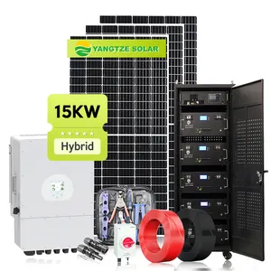 Yangtze sistem hibrida surya, 8KW hingga 15kW dengan pengisi baterai Lithium Ion dan pengontrol MPPT untuk penggunaan di rumah