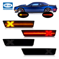 Lampu Sein Depan Belakang Mobil Model Smoked X Design untuk Dodge Challenger 2008-2014 Charger Lampu Amber Merah 4 Buah