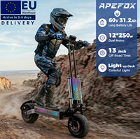 Scooter Eléctrico Plegable APEFOX T90 de Doble Motor para Adultos, 60V 31.2AH, Gran Autonomía, Trotinette Electrique, Disponible en la UE