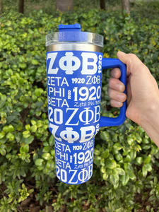 Custom greco rosso Delta Sigma Theta Sororities Tumblers 40oz acciaio inox blu Zeta Phi Beta tazze da viaggio con paglia - Product Image 5