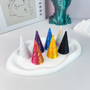 Giocattolo Antistress Stampato in 3D, Cono a Spirale Bicolore, Puzzle Intrecciato, Decorazione da Scrivania per Adulti e Adolescenti, Unisex, in Plastica - Product Image 3