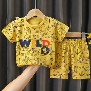 RTS – ensemble de vêtements d'été de haute qualité pour bébé, t-shirts pour enfants, costume en coton pour garçon, t-shirt à manches courtes personnalisé avec pantalon pour enfants - Product Image 2