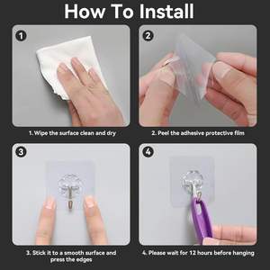 Gancho de Pared de Alta Calidad para el Hogar, Gancho Adhesivo Fuerte, Buena Adhesión a la Pared, Gancho Sin Rastro, Soporta Carga - Product Image 6