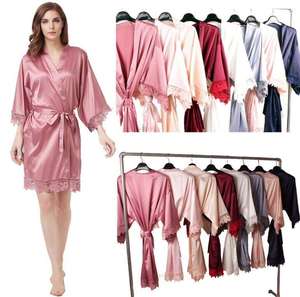 Robe de mariée personnalisée avec logo, respirante, douce, longueur genou, en <span class=keywords><strong>satin</strong></span>, pour demoiselles d'honneur et fête - Product Image 3