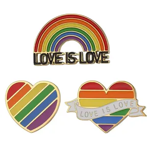 무료 샘플 저렴한 사용자 정의 레인보우 프라이드 소프트 & 하드 에나멜 금속 핀 배지 LGBTQ 에나멜 프라이드 핀 선물 - Product Image 2