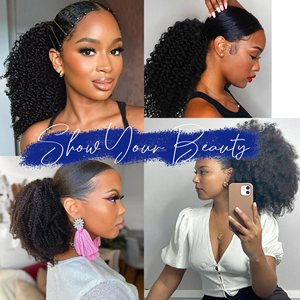 Cheveux vierges indiens naturels <span class=keywords><strong>queue</strong></span> <span class=keywords><strong>de</strong></span> <span class=keywords><strong>cheval</strong></span> afro crépus bouclés en cheveux humains, véritables extensions <span class=keywords><strong>de</strong></span> cheveux crépus bouclés en <span class=keywords><strong>queue</strong></span> <span class=keywords><strong>de</strong></span> <span class=keywords><strong>cheval</strong></span> avec cordon <span class=keywords><strong>de</strong></span> serrage - Product Image 6