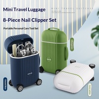 Trousse de Voyage en Acier Inoxydable – Kit Complet 8 Pièces pour Manucure et Pédicure : Coupe-Ongles, Lime à Ongles, Polissage et Outils de Soin des Ongles