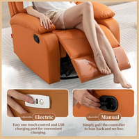 Fauteuil inclinable réglable, canapé-lit, rotation à 360°, inclinaison de 90 à 160 degrés, canapé en cuir PU avec coussins surdimensionnés