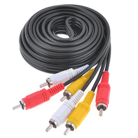 Câble A/V 3V3 de 1,8 m, câble audio vidéo RCA - Transmission stable et durable de haute qualité pour TV/projecteur