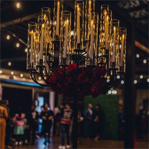 कहा ZT-361 नए 25 हथियार ग्लास सिलेंडर की लंबी शादी कैंडेलब्रा शानदार टेबल सजावट - Product Image 6