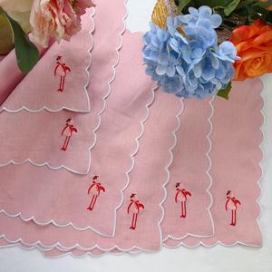 Nouvelle conception Serviette brodée flamant rose 2025 Serviettes en lin brodées personnalisées <span class=keywords><strong>LY</strong></span> - Product Image 1
