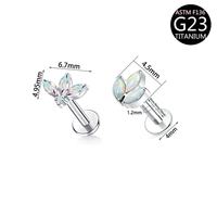Freya ASTM-F136 Titane Zircon – Clou d'oreille pour cartilage, Labret tendance à dos plat, Bijou de piercing corporel pour femme