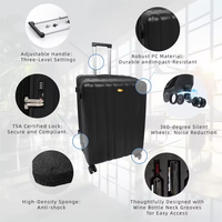 Maleta de Viaje Resistente de 20, 24 y 28 Pulgadas con Candado TSA, Compartimentos Extraíbles Multifuncionales para Bebidas, Cerveza y Vino, Maleta con Ruedas