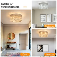 Plafonnier LED moderne en cristal de style nordique pour salon, chambre, salle à manger, cuisine, hall d'entrée, couloir - Entrepôt allemand