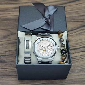 <span class=keywords><strong>Montre</strong></span> pour <span class=keywords><strong>homme</strong></span> élégante et professionnelle, <span class=keywords><strong>montre</strong></span> à quartz pour <span class=keywords><strong>homme</strong></span>, <span class=keywords><strong>bracelet</strong></span> en métal superposé, coffret cadeau - Product Image 5