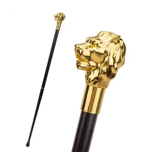 Lion Head Handle Fashion Walking Stick for Party Decorative Walking Cane Elegant Crosier Knob Walking Stick
