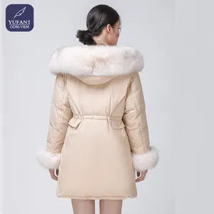 YuFan Custom ized Logo Damen Puffy Short Padded Down Pelz Kapuzen mantel Lose Damen Winter Frauen Plus Size Puffer Zip Jacke
