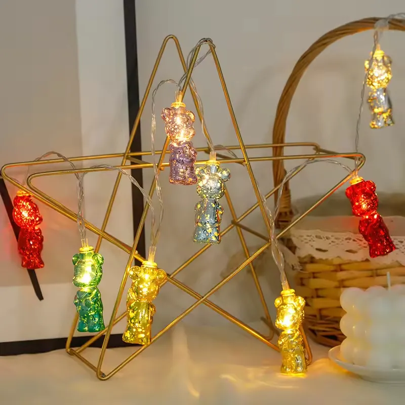 batteriebetrieben 10 led farbe bär string lichter urlaub kleidung shop fenster weihnachtsdekoration