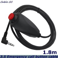 Câble de bouton d'appel d'urgence pour lit d'hôpital, 1,8 m, coudé à 90 degrés, avec prise audio 3,5 mm et bouton rouge spécial infirmière